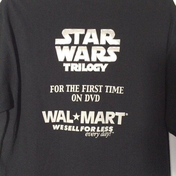 Star Wars Trilogy DVD Walmart Advertising T-Shirt Large Black Pre-Shrunk Cotton - Picture 4 of 6